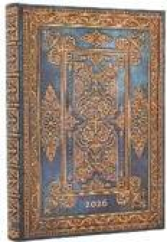 2026 Blue Luxe (Luxe Design) Midi 12-month Day-at-a-Time Hardcover Flexi Dayplanner 2026 (Elastic Band Closure)