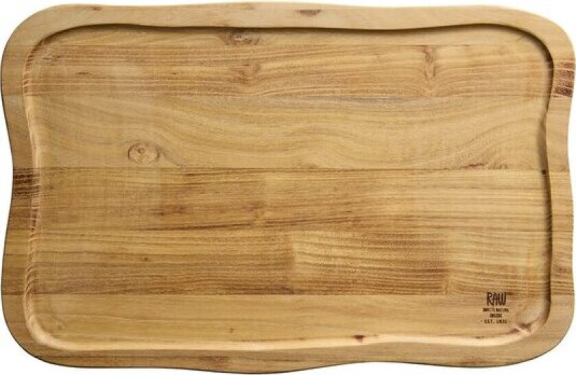 RAW skjærebrett med saftrille 46x40 cm teak