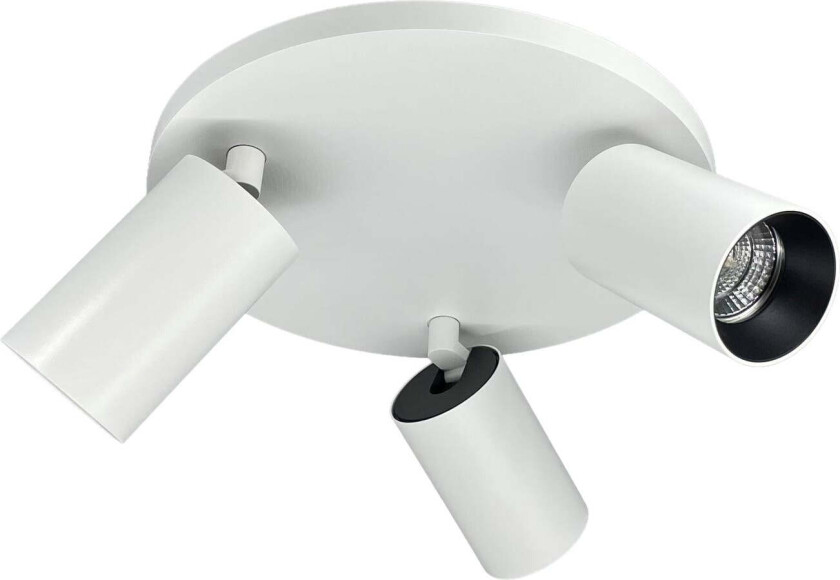 Oz K3 rund taklampe 3-lys GU10 - Hvit / Svart