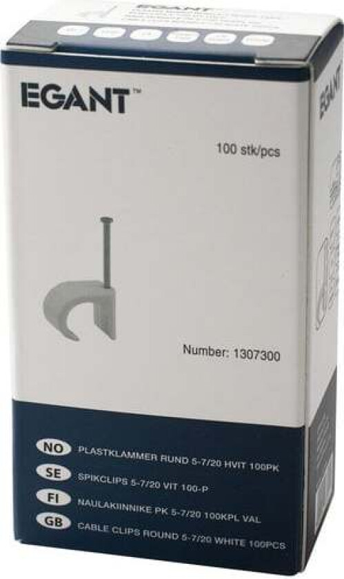 Kabelklips 5-7mm (100pk)