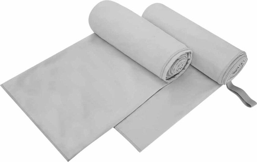 Sportshåndklær 2 pcs Grå 200 x 100 cm Polyester og polyamid