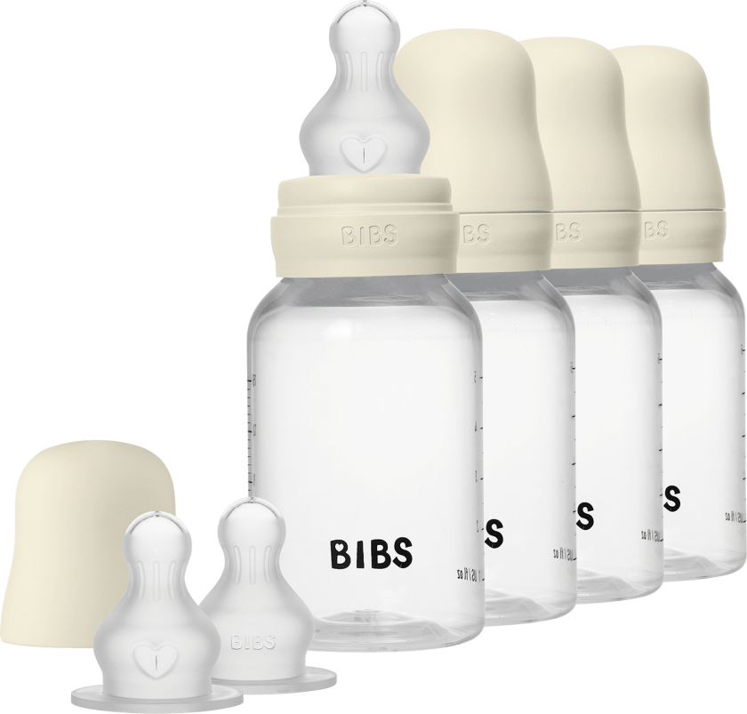 Bilde av Baby Bottle Round Silicone 4 Pack - Ivory - 150 ml