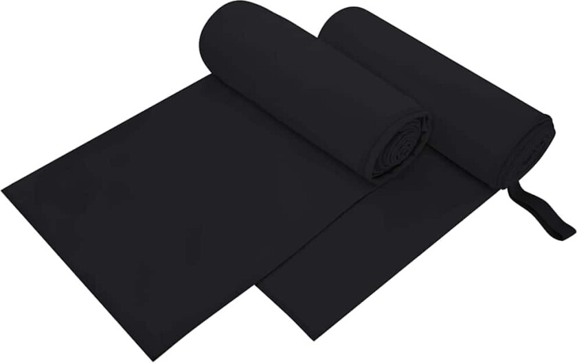 Sportshåndklær 2 pcs Svart 200 x 100 cm Polyester og polyamid
