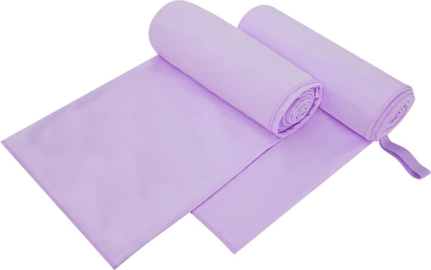 Sportshåndklær 2 pcs Lilla 200 x 100 cm Polyester og polyamid