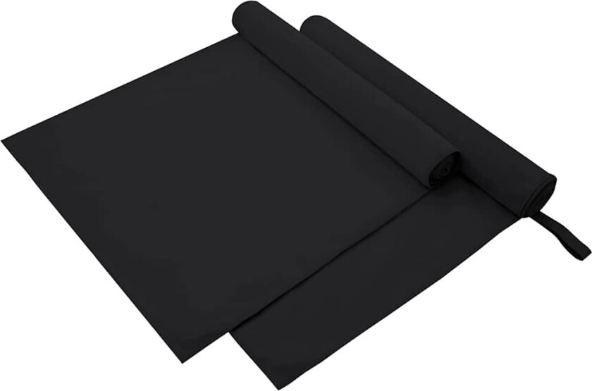 Sportshåndklær 2 pcs Svart 180 x 90 cm Polyester og polyamid