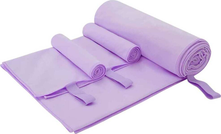 Sports håndklesett 3 pcs Lilla Polyester og polyamid
