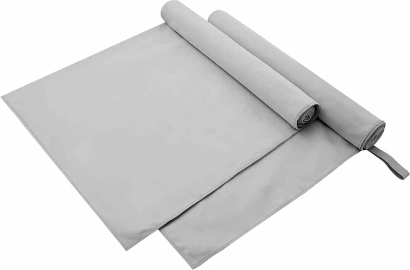 Sportshåndklær 2 pcs Grå 180 x 90 cm Polyester og polyamid