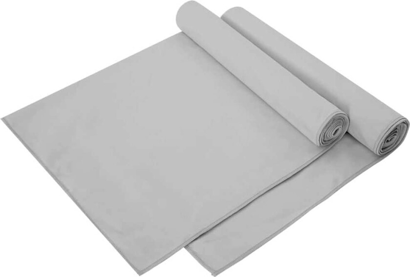 Sportshåndklær 2 pcs Grå 140 x 70 cm Polyester og polyamid