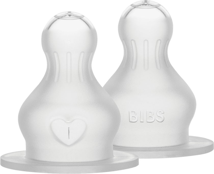 Baby Bottle Nipple Round Silicone 2 Pack - Thick Flow