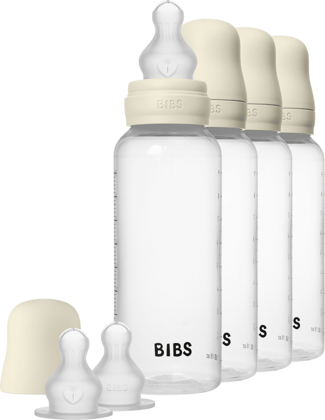 Bilde av Baby Bottle Round Silicone 4 pack - Ivory - 270 ml