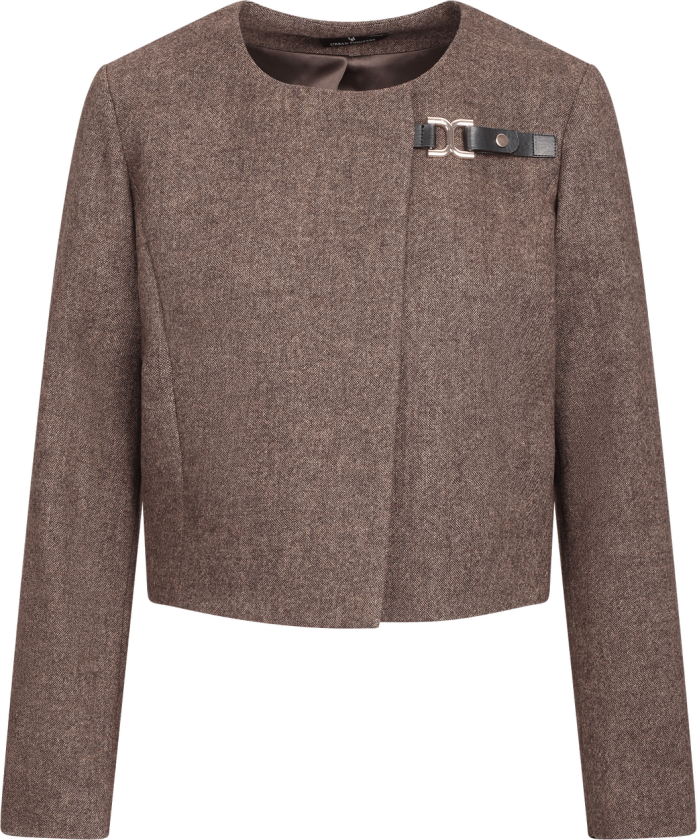 Annabelle Jacket Dark Brown XL Twill wool cropped jacket