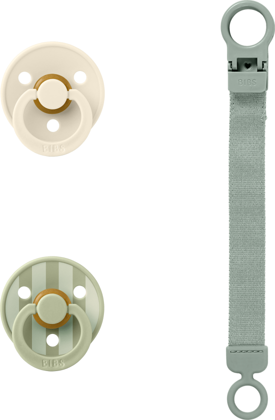 Colour Pacifier&Loop Clip Gift Set - Sage - Size 1