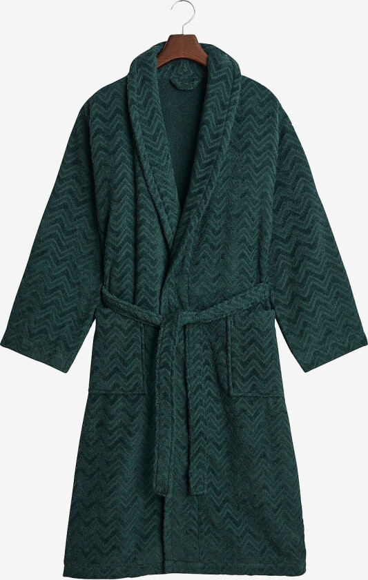 Morgenkåpe Jacquard Herringbone - Grønn