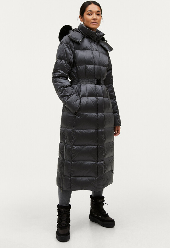 Dunkåpe Gold Long Down Coat Shiny - Grå