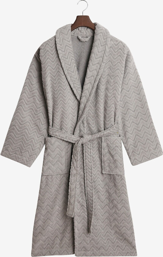 Morgenkåpe Jacquard Herringbone - Grå