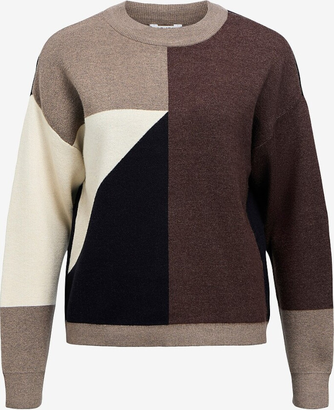Genser objRay LO L/S Knit Pullover - Grå