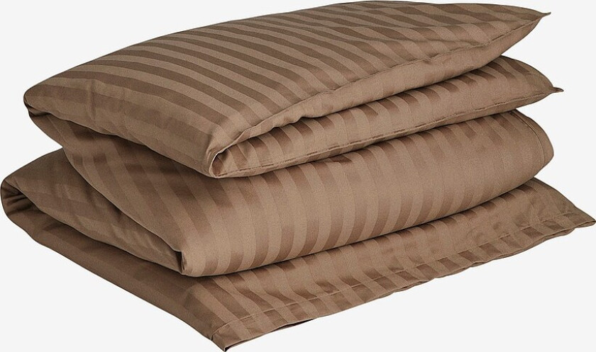 Dynetrekk Sateen stripete, dobbelt - Beige