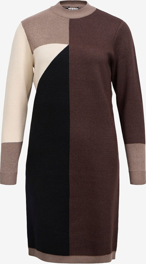 Kjole objRay L/S Knit Drss Aop - Grå
