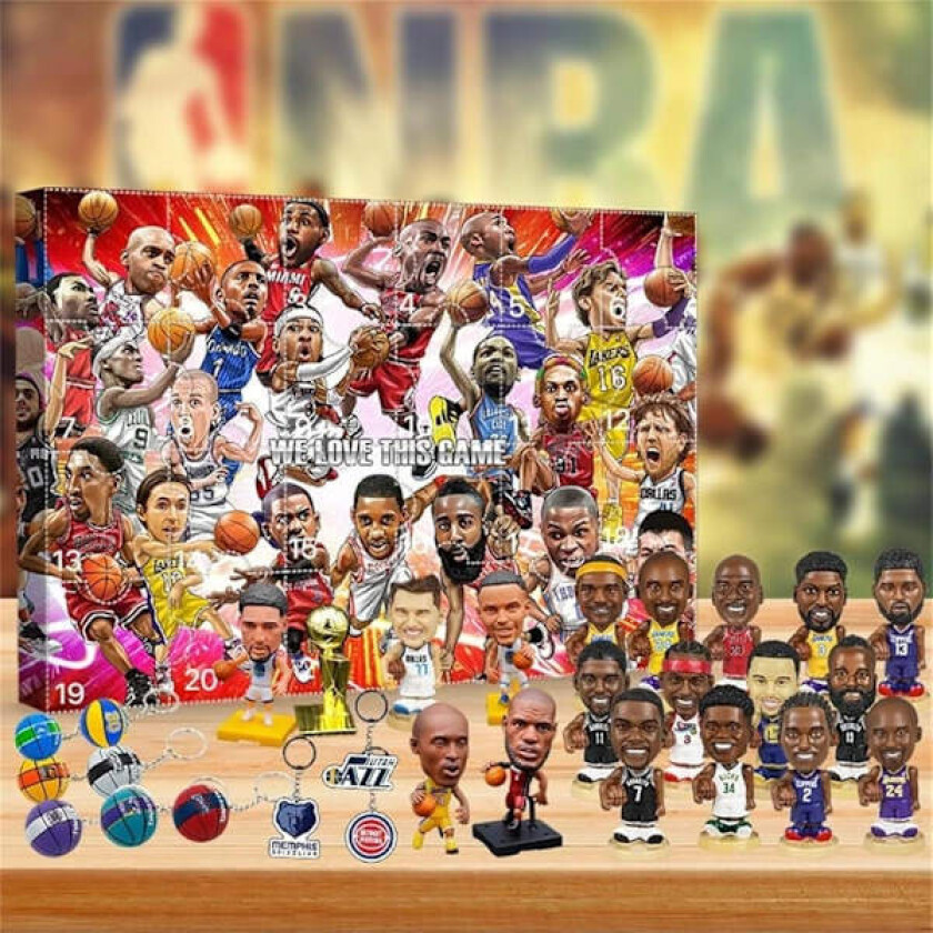 NBA Julekalender 2025 for Jul - NBA Julekalender med 25 luker, James, Kobe, etc. Rutete Gaver{FY}