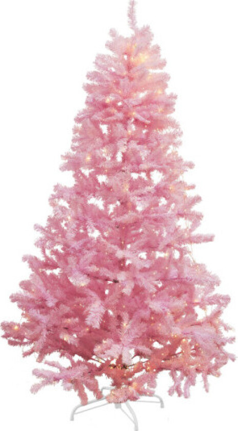 Pinky kunstig juletre med lys, 210 cm