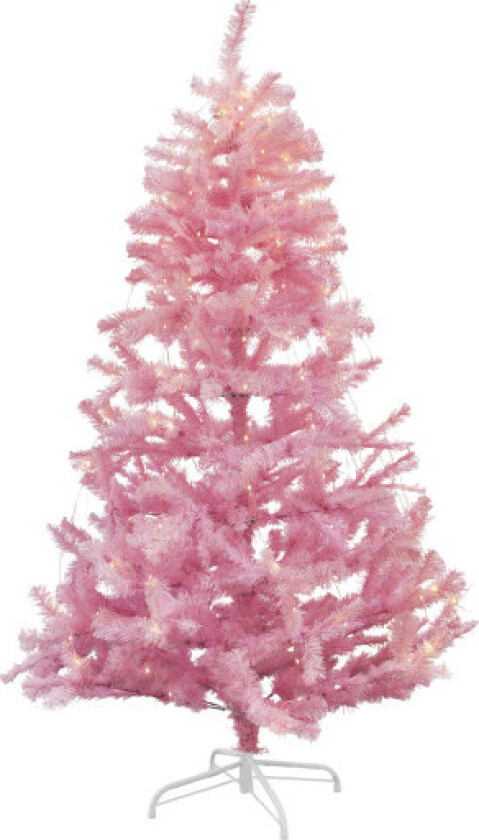 Pinky kunstig juletre med lys, 180 cm