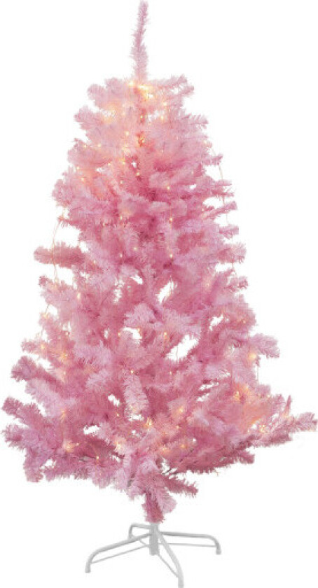 Pinky kunstig juletre med lys, 150 cm