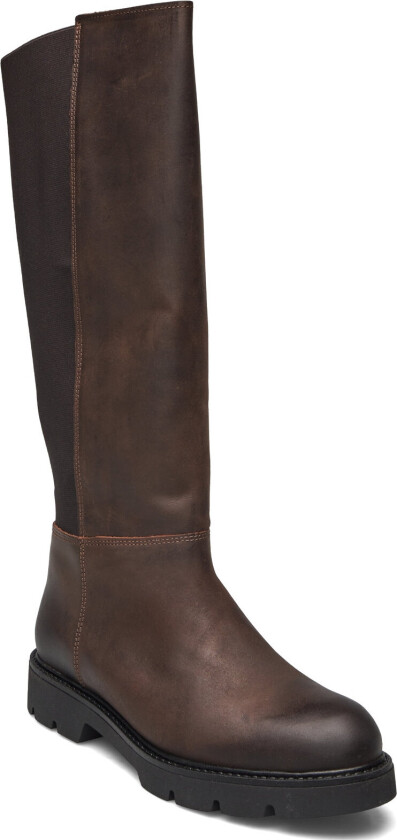 Biaothilia Knee High Elastic Boot Leather - Brown - 36