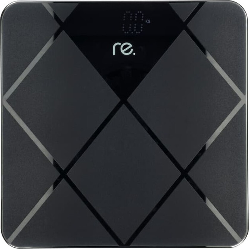 re. baderomsvekt med anti-skli (sort)