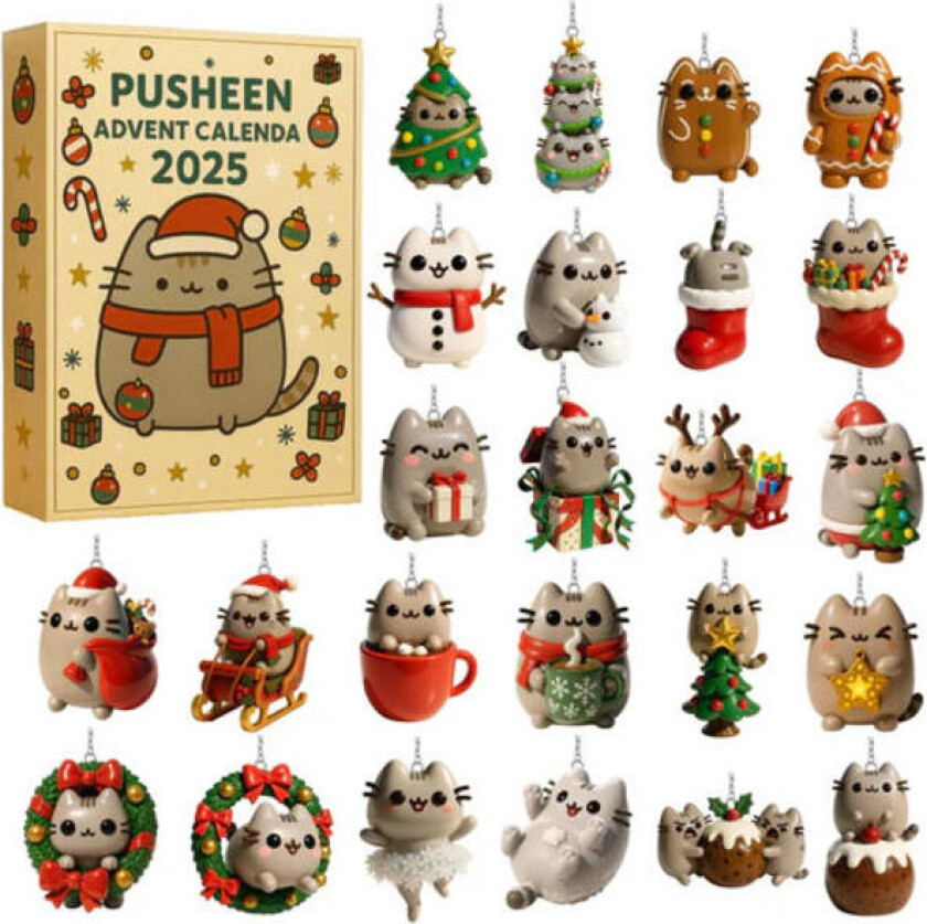 Pusheen Adventskalender, Akryl Nøkkelringer