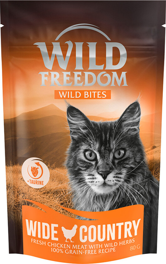 Snack - Wild Bites 80 g (kornfri oppskrift) - Wide Country - Kylling