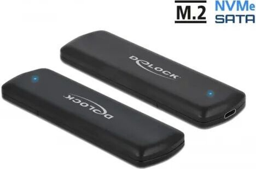 Bilde av External Usb Type-c Combo Enclosure For M.2 Nvme Pcie Or Sata Ssd M.2 Usb 3.2 (gen 2) Svart