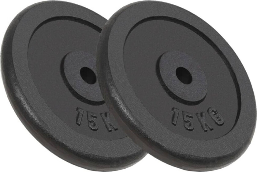 Vektskiver 2 stk 2x15 kg støpejern