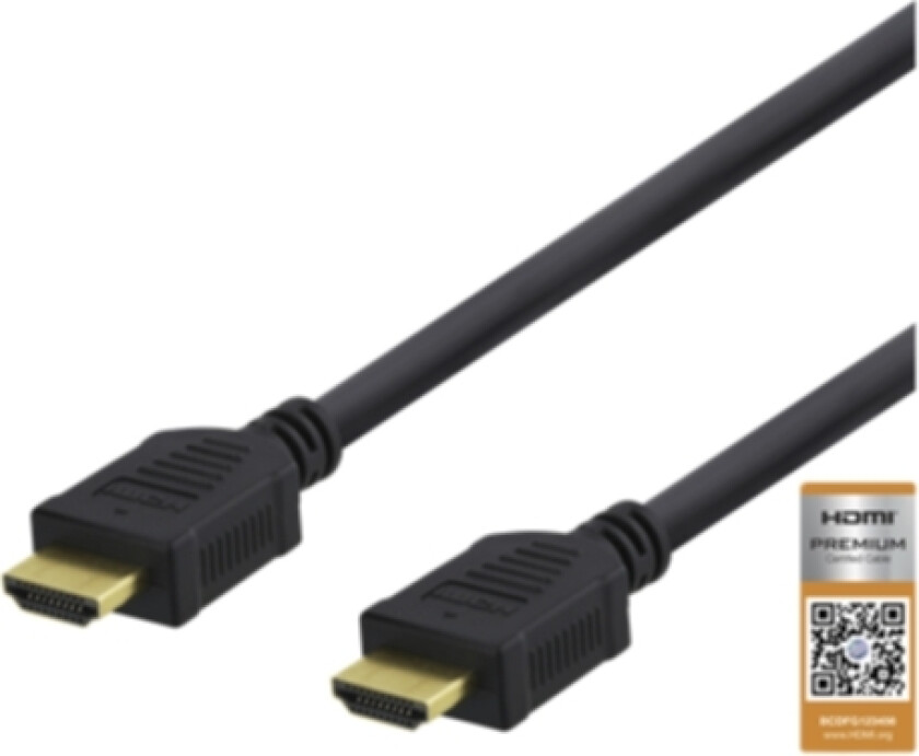 HDMI-kabel, v1.4+Ethernet, 19-pin ha-ha, 1080p, 1m