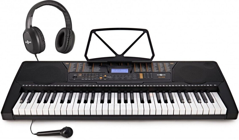 Gear4Music MK-3000 Keyboard med 61 Lysende Tangenter fra Gear4music - Startpakke