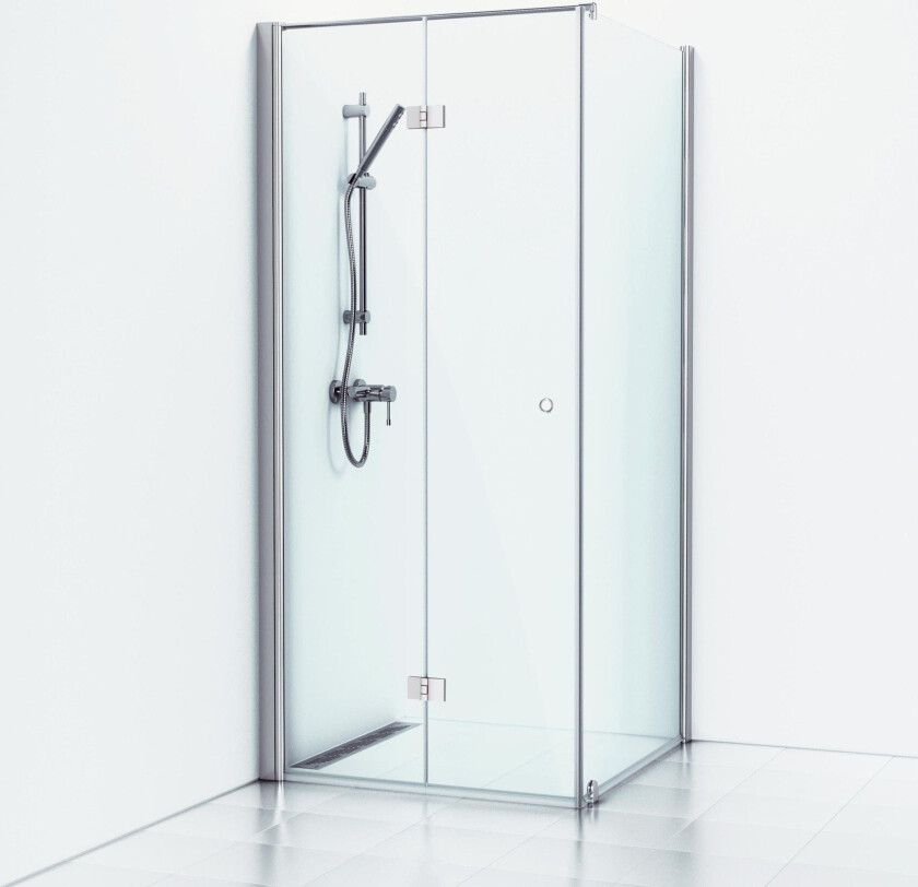 Bilde av Skoga Foldedusj med fastvegg - Krom Matt