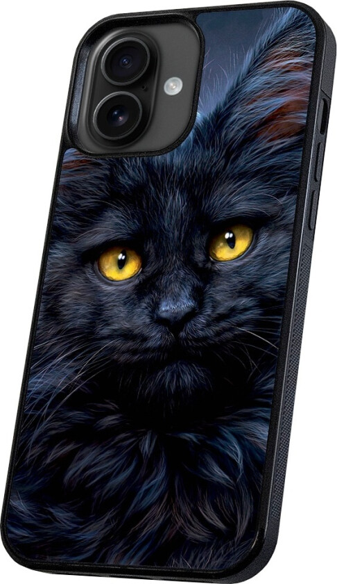 iPhone 16 Plus - Deksel/Mobildeksel Svart Katt