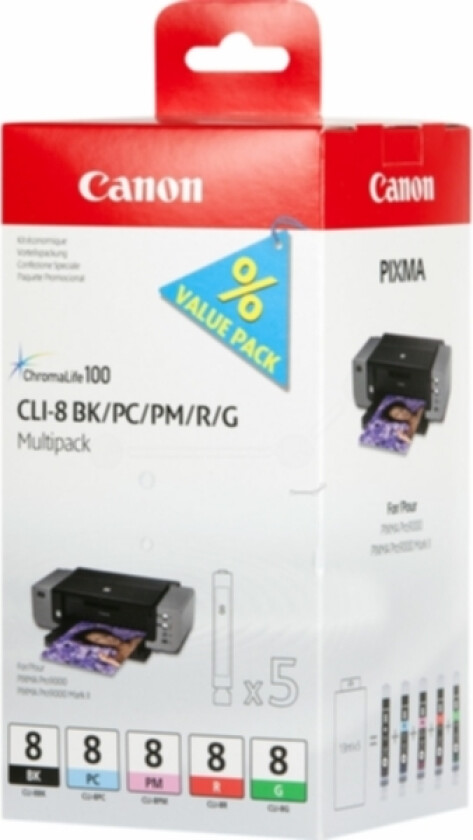 Blekkpatron MultiPack Bk,PC,PM,R,G. 5-pack