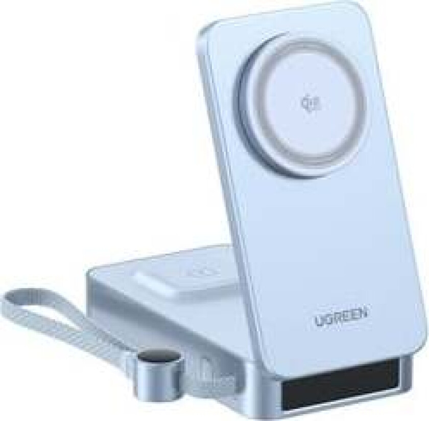 MagFlow Qi2.2 25 W Magnetic Wireless Charging Powerbank with Built-in Cable Nødlader - Sølv - 20000 mAh