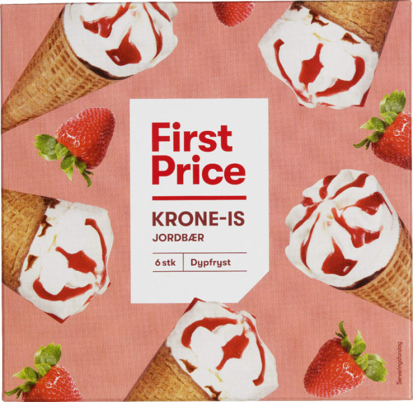 Krone-Is Jordbær 6stk