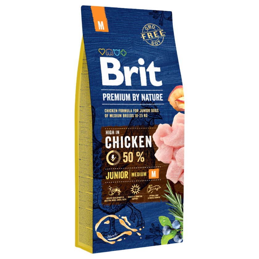 Brit Premium By Nature Dog Junior Medium Chicken (15 kg)