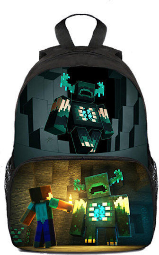 Minecraft Ryggsekk for Barn Skolesekk Ryggsekk Figurveske F