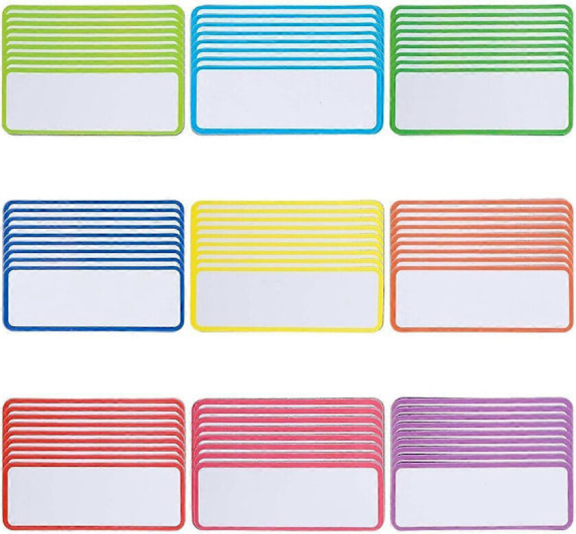 Bilde av 54 stk. Magnetiske Tørrslettingsetiketter Gjenbrukbare Strips Navnelapper til Klasserom Skrivbare Blank Magnetiske Kort Er