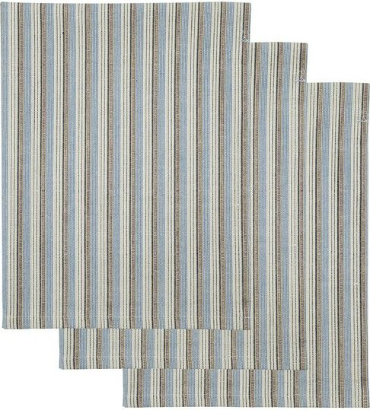 Cook kjøkkenhåndkle 75x55 cm 3 stk blå/sand