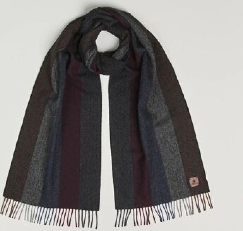 Merino Wool Herringbone Striped Scarf Multi