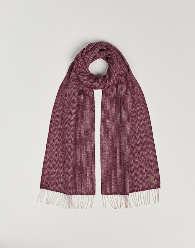 Merino Wool Herringbone Scarf Wine