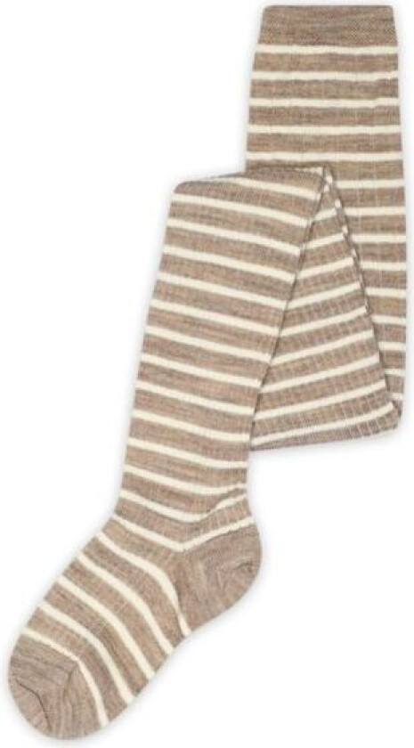 Strømpebukse i Ull Viggy Stripe Light Brown Melange