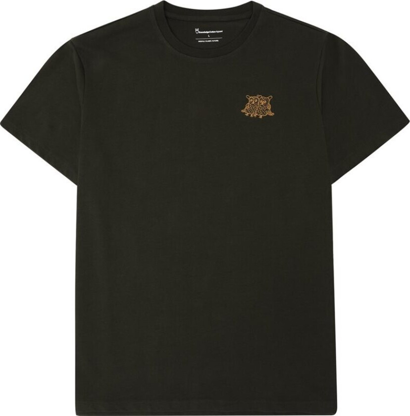 Regenerative Organic Cotton Chest Embroidery T-Shirt GOTS Forrest Night