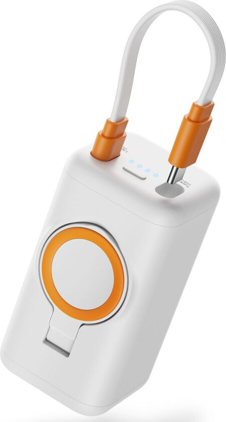 USB-C / Apple Watch Magnetisk Trådløs Lader Powerbank 5000mAh - Hvit