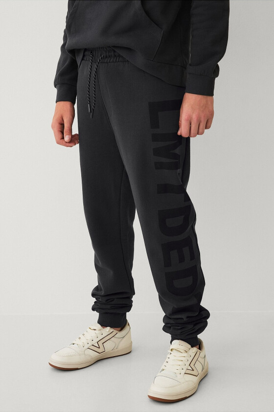 Joggebukse med trykk - Grå