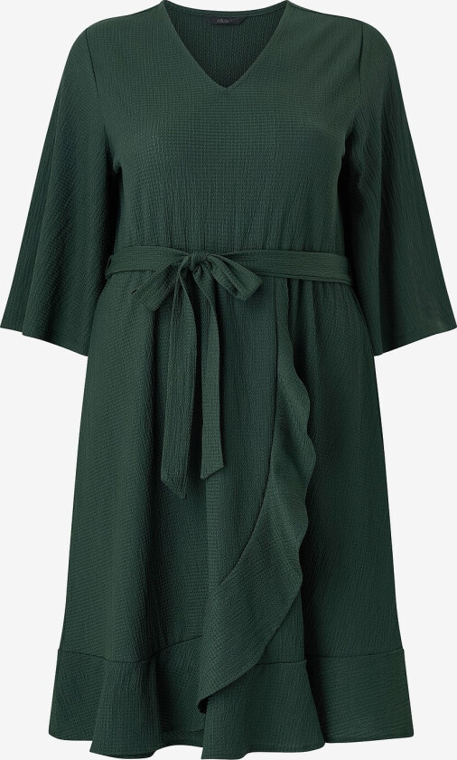Kjole med volangdetalj - Grønn
